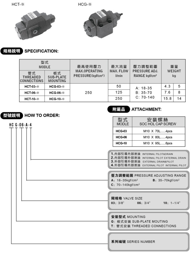 HCG系列顺序阀